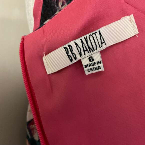 BB Dakota Abstract Watercolor Sheath Cocktail Dress 6 Multicolor Retrogirl Glam - Picture 8 of 10